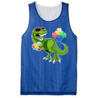 T-Rex Autism Awareness Puzzle Dinosaur  Mesh Reversible Basketball Jersey Tank