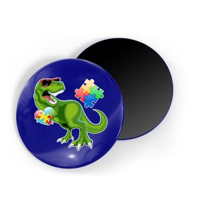 T-Rex Autism Awareness Puzzle Dinosaur  Magnet