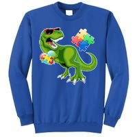 T-Rex Autism Awareness Puzzle Dinosaur  Tall Sweatshirt