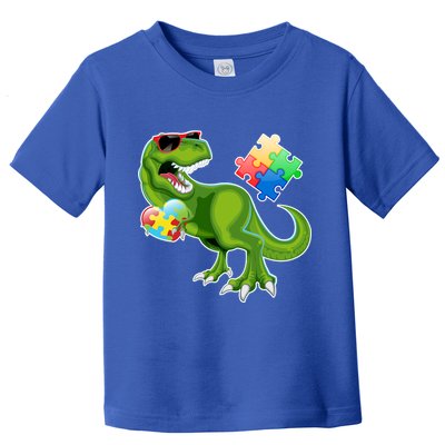 T-Rex Autism Awareness Puzzle Dinosaur  Toddler T-Shirt