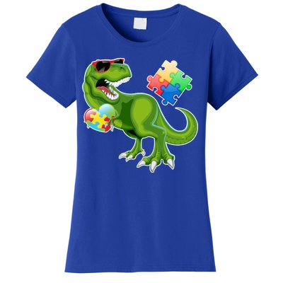 T-Rex Autism Awareness Puzzle Dinosaur  Women's T-Shirt