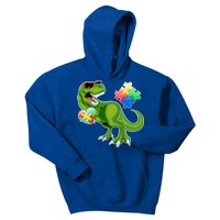 T-Rex Autism Awareness Puzzle Dinosaur  Kids Hoodie