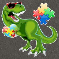 T-Rex Autism Awareness Puzzle Dinosaur  Cotton Canvas Backpack
