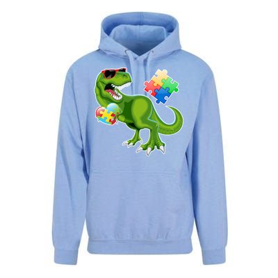 T-Rex Autism Awareness Puzzle Dinosaur  Unisex Surf Hoodie