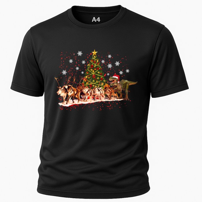 T-Rex Chasing Reindeer Funny Christmas Performance Shirt