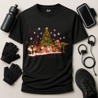 T-Rex Chasing Reindeer Funny Christmas Performance Shirt