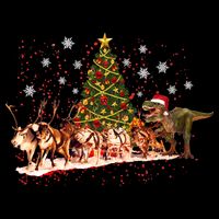 T-Rex Chasing Reindeer Funny Christmas Performance Shirt