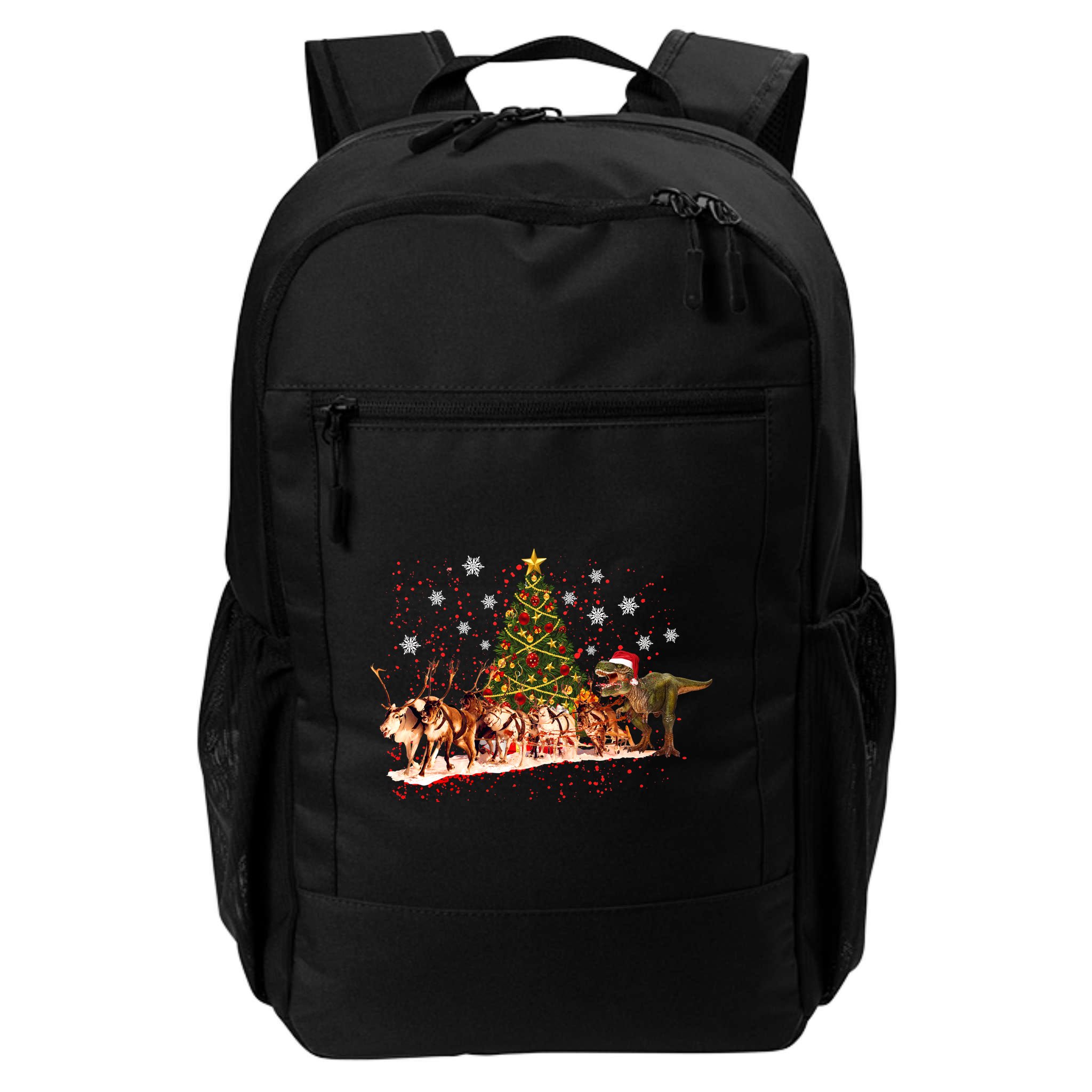 T-Rex Chasing Reindeer Funny Christmas Backpack