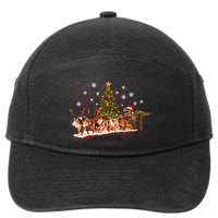 T-Rex Chasing Reindeer Funny Christmas 7-Panel Snapback Hat