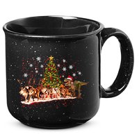 T-Rex Chasing Reindeer Funny Christmas 15oz Campfire Ceramic Mug