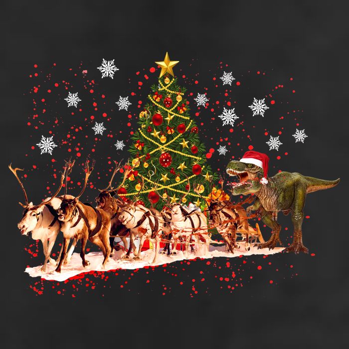 T-Rex Chasing Reindeer Funny Christmas 15oz Campfire Ceramic Mug