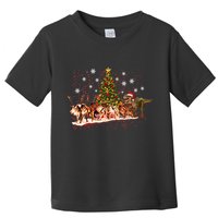 T-Rex Chasing Reindeer Funny Christmas Toddler T-Shirt