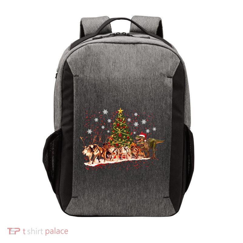 T-Rex Chasing Reindeer Funny Christmas Vector Backpack