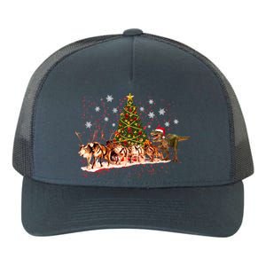 T-Rex Chasing Reindeer Funny Christmas Yupoong Adult 5-Panel Trucker Hat