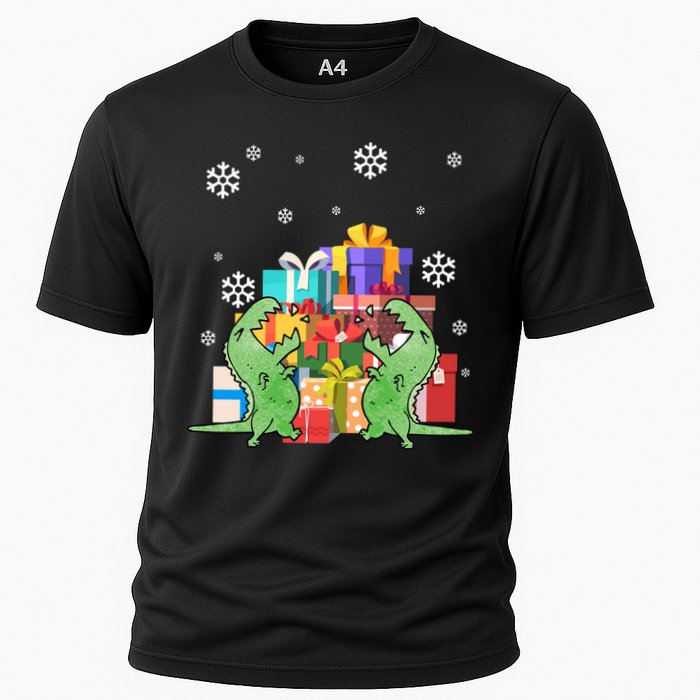 T-Rex Christmas Cooling Performance Crew T-Shirt