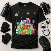 T-Rex Christmas Cooling Performance Crew T-Shirt