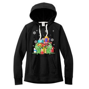 T-Rex Christmas Women's Fleece Hoodie