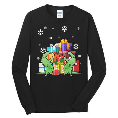 T-Rex Christmas Tall Long Sleeve T-Shirt