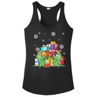 T-Rex Christmas Ladies PosiCharge Competitor Racerback Tank