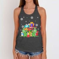 T-Rex Christmas Women's Knotted Racerback Tank