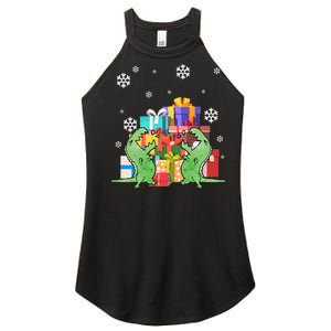 T-Rex Christmas Women's Perfect Tri Rocker Tank