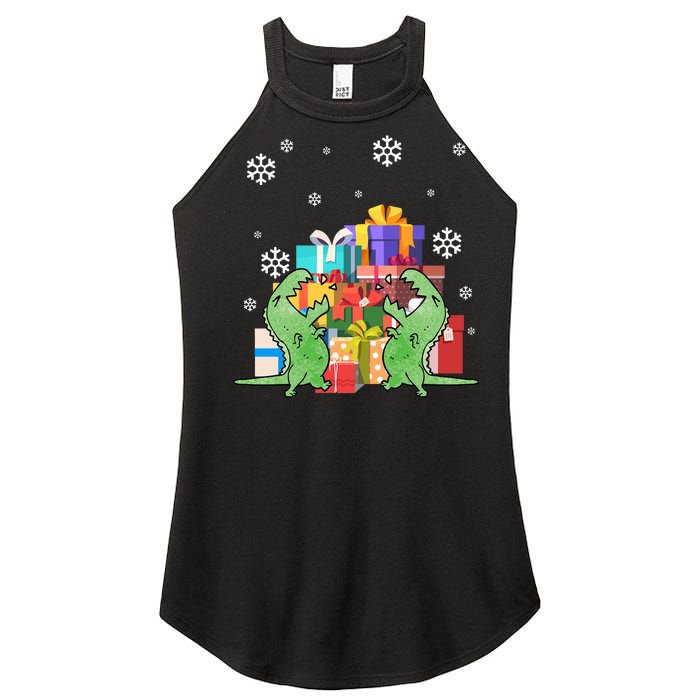 T-Rex Christmas Women's Perfect Tri Rocker Tank