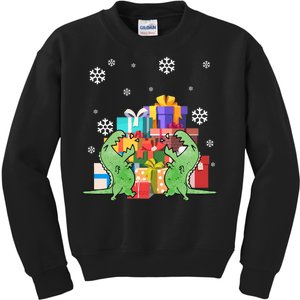 T-Rex Christmas Kids Sweatshirt