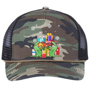 T-Rex Christmas Retro Rope Trucker Hat Cap