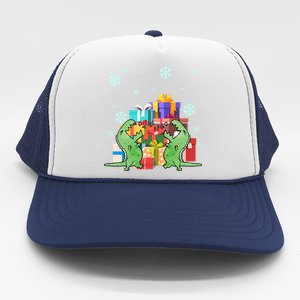 T-Rex Christmas Trucker Hat