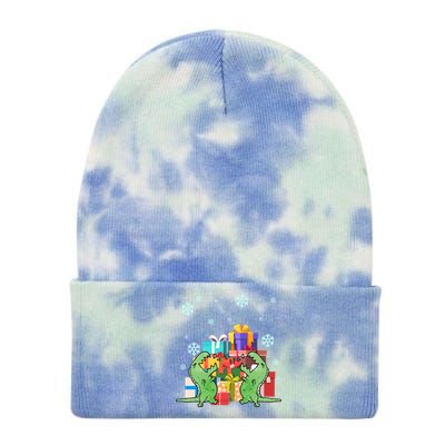 T-Rex Christmas Tie Dye 12in Knit Beanie