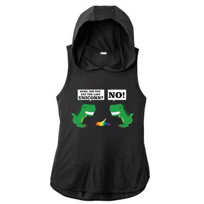 T-Rex Did You Eat The Last Unicorn Ladies PosiCharge Tri-Blend Wicking Draft Hoodie Tank