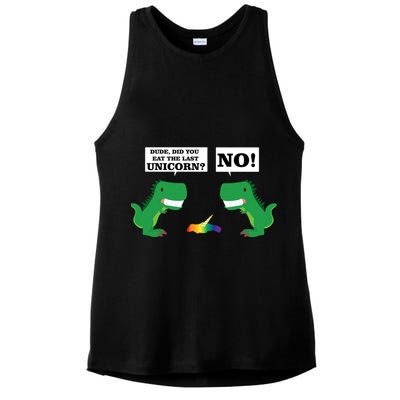T-Rex Did You Eat The Last Unicorn Ladies PosiCharge Tri-Blend Wicking Tank