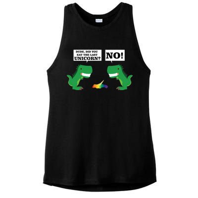 T-Rex Did You Eat The Last Unicorn Ladies PosiCharge Tri-Blend Wicking Tank