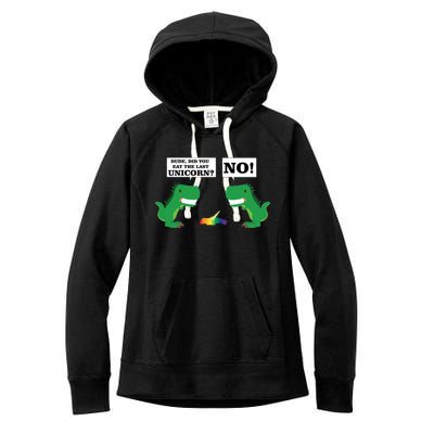 T-Rex Did You Eat The Last Unicorn Women's Fleece Hoodie