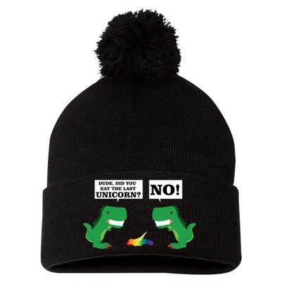 T-Rex Did You Eat The Last Unicorn Pom Pom 12in Knit Beanie