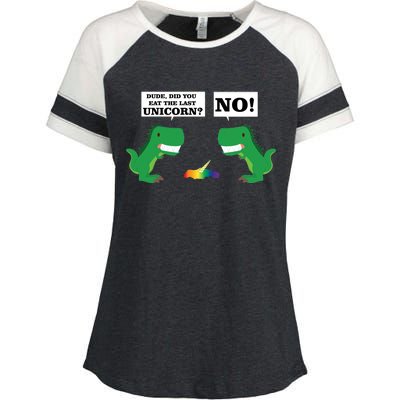 T-Rex Did You Eat The Last Unicorn Enza Ladies Jersey Colorblock Tee