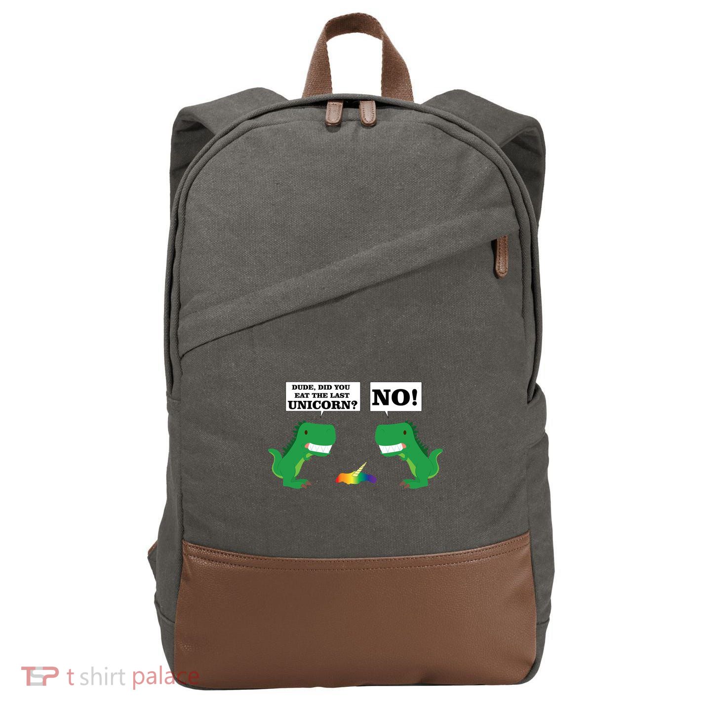 T-Rex Did You Eat The Last Unicorn Cotton Canvas Backpack