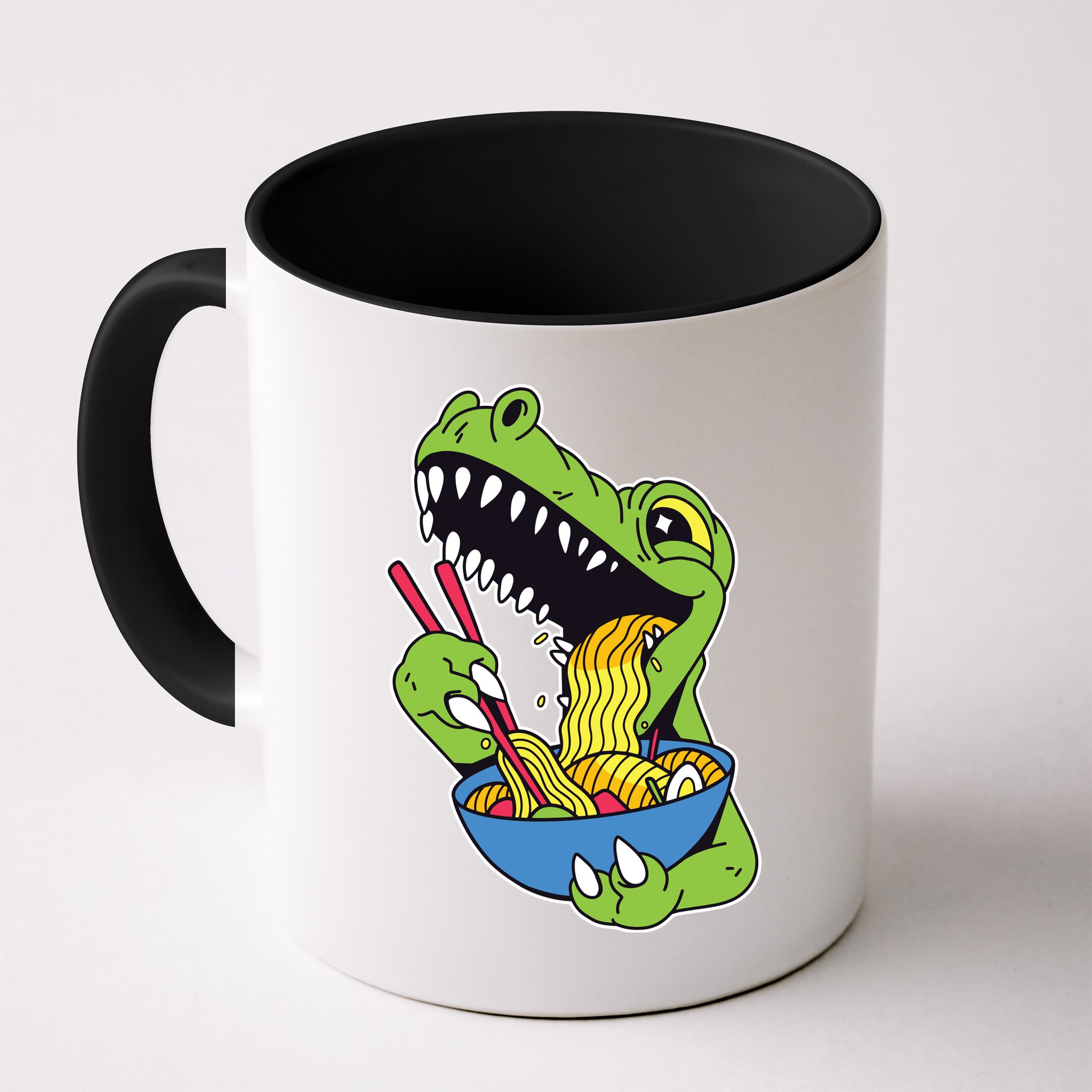 T-Rex Eating Ramen Mug