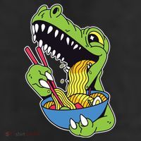T-Rex Eating Ramen Beanie