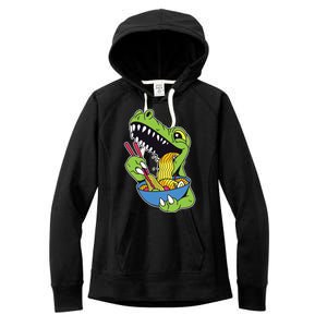 T-Rex Eating Ramen Women's Fleece Hoodie