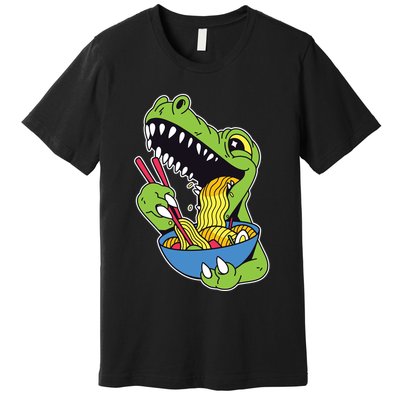 T-Rex Eating Ramen Premium T-Shirt