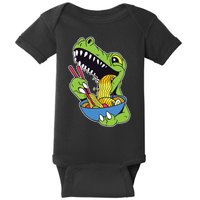 T-Rex Eating Ramen Baby Bodysuit