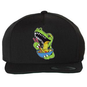 T-Rex Eating Ramen Wool Snapback Cap