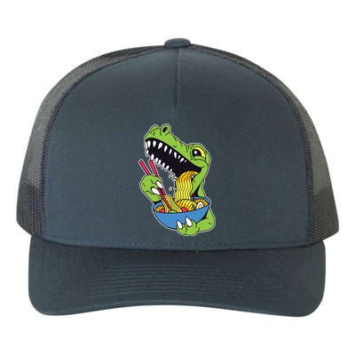 T-Rex Eating Ramen Yupoong Adult 5-Panel Trucker Hat