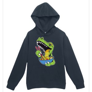 T-Rex Eating Ramen Urban Pullover Hoodie