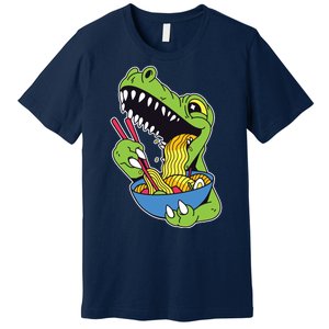 T-Rex Eating Ramen Premium T-Shirt