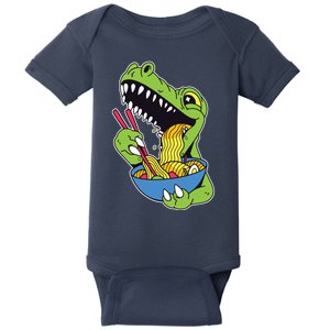 T-Rex Eating Ramen Baby Bodysuit