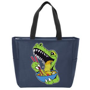 T-Rex Eating Ramen Zip Tote Bag