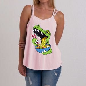 T-Rex Eating Ramen Women's Strappy Tank