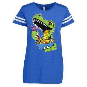 T-Rex Eating Ramen Enza Ladies Jersey Football T-Shirt